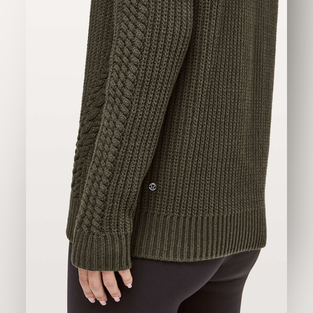Lululemon Bring The Cozy Turtleneck Dark Olive Size 4 - Picture 5 of 11